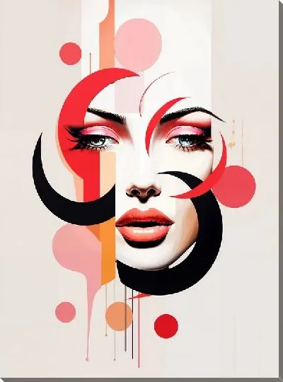 Картина маслом Косметика и девушка №55