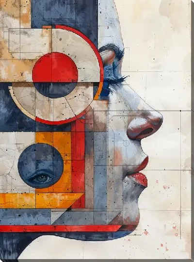 Картина маслом Арт профиль женского лица