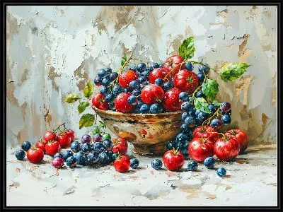 Натюрморт с томатами и черникой