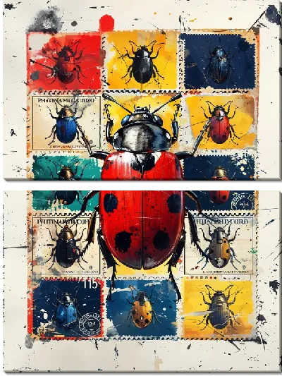 Модульная картина Майские жуки