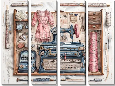 Модульная картина Набор швеи-мастерицы