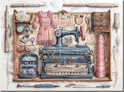 Картина маслом Набор швеи-мастерицы