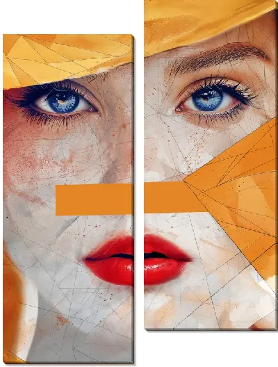 Модульная картина Лицо девушки с веснушками