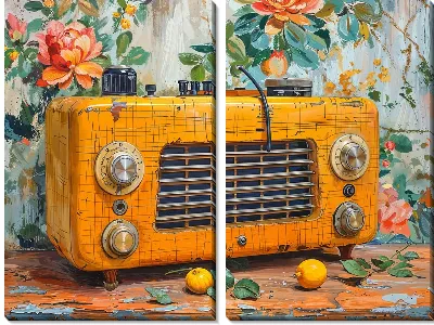 Модульная картина Винтажное радио