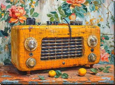 Картина маслом Винтажное радио