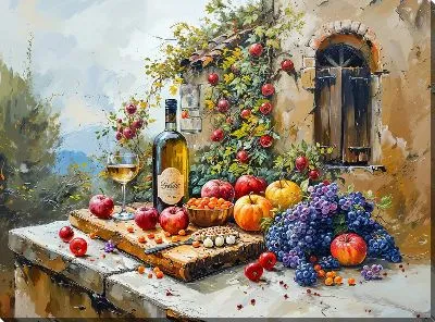 Итальянский обед с вином