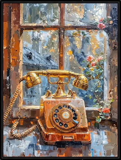 Картина Телефон с золотой трубкой