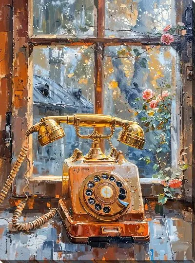 Постер Телефон с золотой трубкой