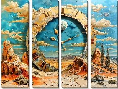 Модульная картина Постоянство времени часов