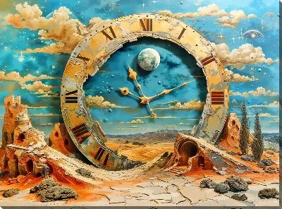 Картина маслом Постоянство времени часов
