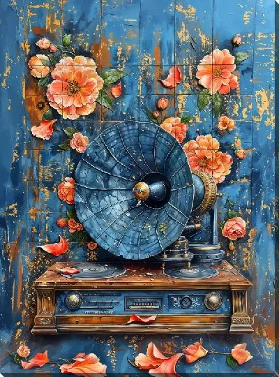 Картина маслом Винтажный граммофон