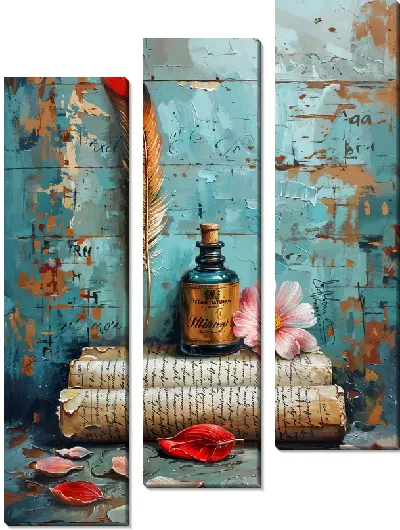 Модульная картина Перо и рукопись