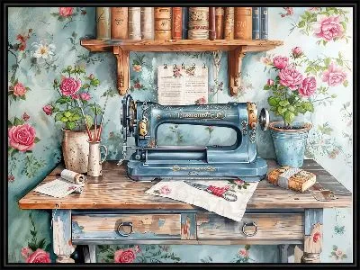 Швейная машинка на столе