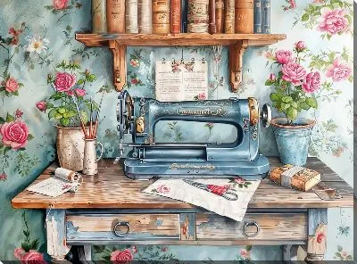 Швейная машинка на столе