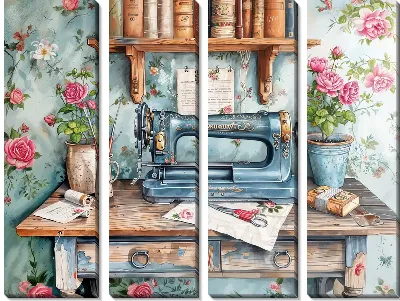 Швейная машинка на столе