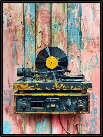 Картина Виниловый проигрыватель с диском