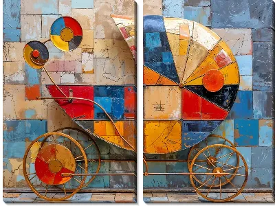 Модульная картина Детская коляска