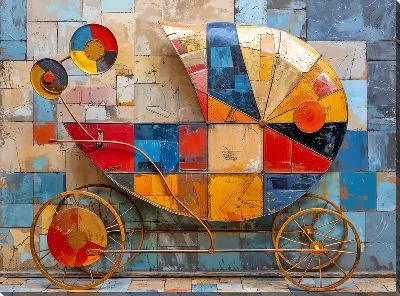 Картина маслом Детская коляска