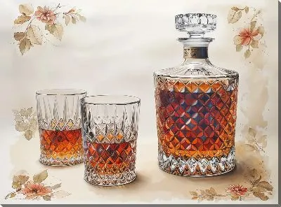 Картина маслом Графин и два бокала