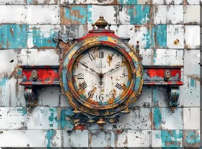 Картина маслом Круглые настенные часы