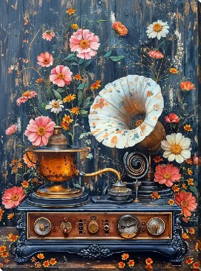 Картина маслом Композиция с граммофоном