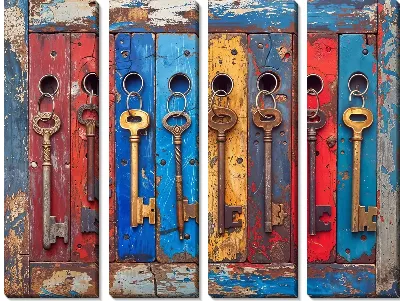 Модульная картина Дверные ключи
