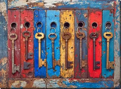 Картина маслом Дверные ключи