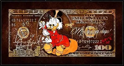 Картина Скрудж Макдак в долларах