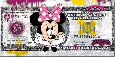 Картина маслом Минни Маус в долларе