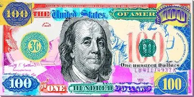 Картина маслом Разноцветный доллар