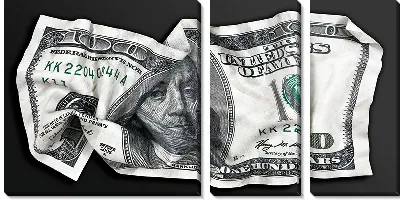 Модульная картина Мятый доллар