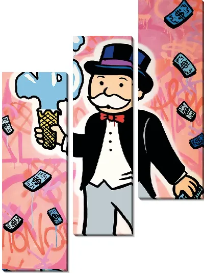 Модульная картина Монополия, доллар и мороженое