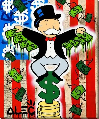 Картина маслом Монополия и доллар №2