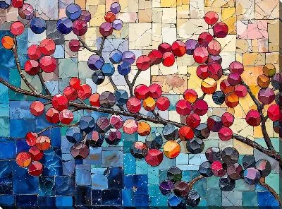 Картина маслом Ягоды в стиле арт