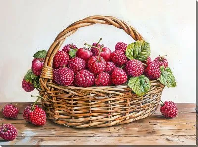 Малина в лукошке