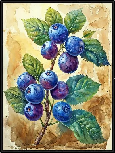 Картина Черника в стиле винтаж