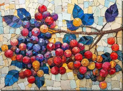 Картина маслом Ягоды в стиле арт №6