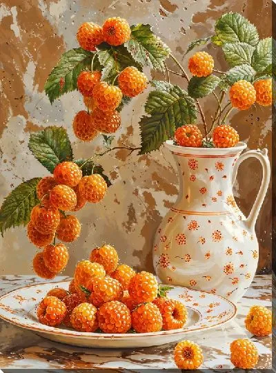 Картина маслом Желтая малина