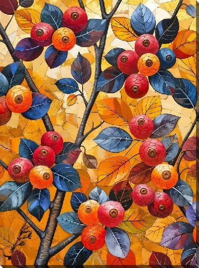 Картина маслом Ягоды в стиле арт №7