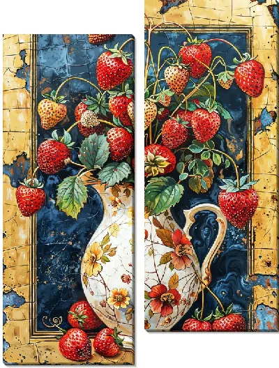 Модульная картина Клубника в кувшине