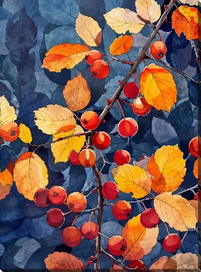 Картина маслом Ягоды в стиле арт №10