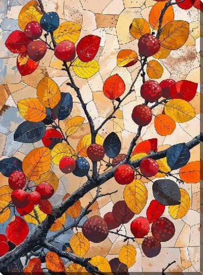 Картина маслом Ягоды в стиле арт №11