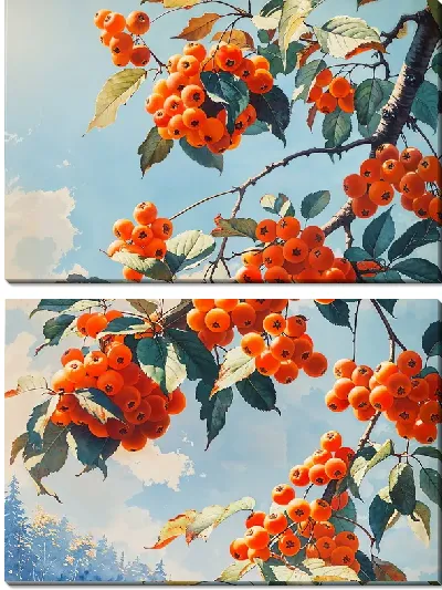 Модульная картина Ветки рябины