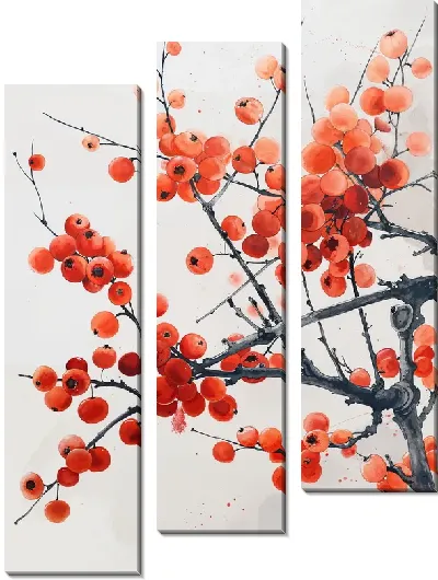 Модульная картина Ветка рябины