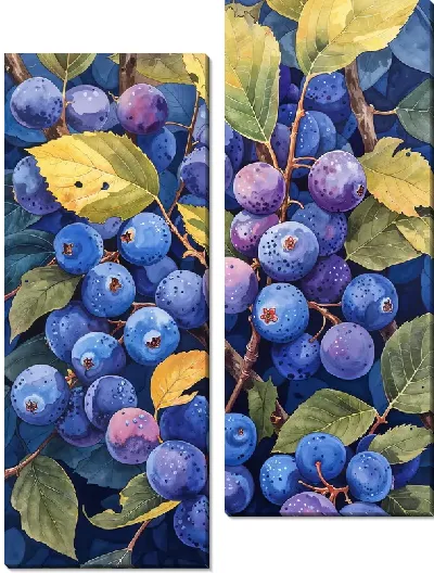 Модульная картина Черника в лучах солнца