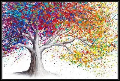 Дерево с цветными круглыми листьями