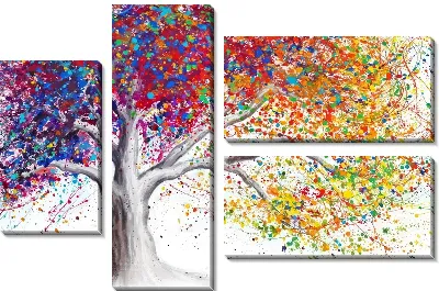 Дерево с цветными круглыми листьями