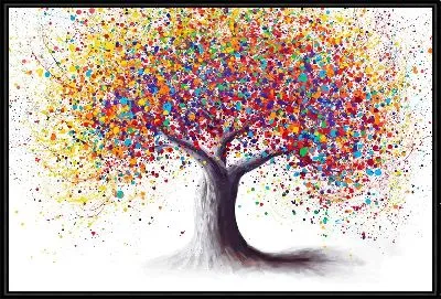 Дерево с цветными круглыми листьями №2