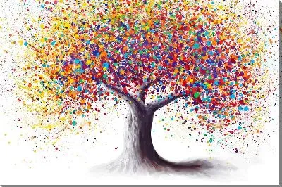 Дерево с цветными круглыми листьями №2