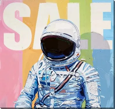 Картина маслом Космонавт SALE